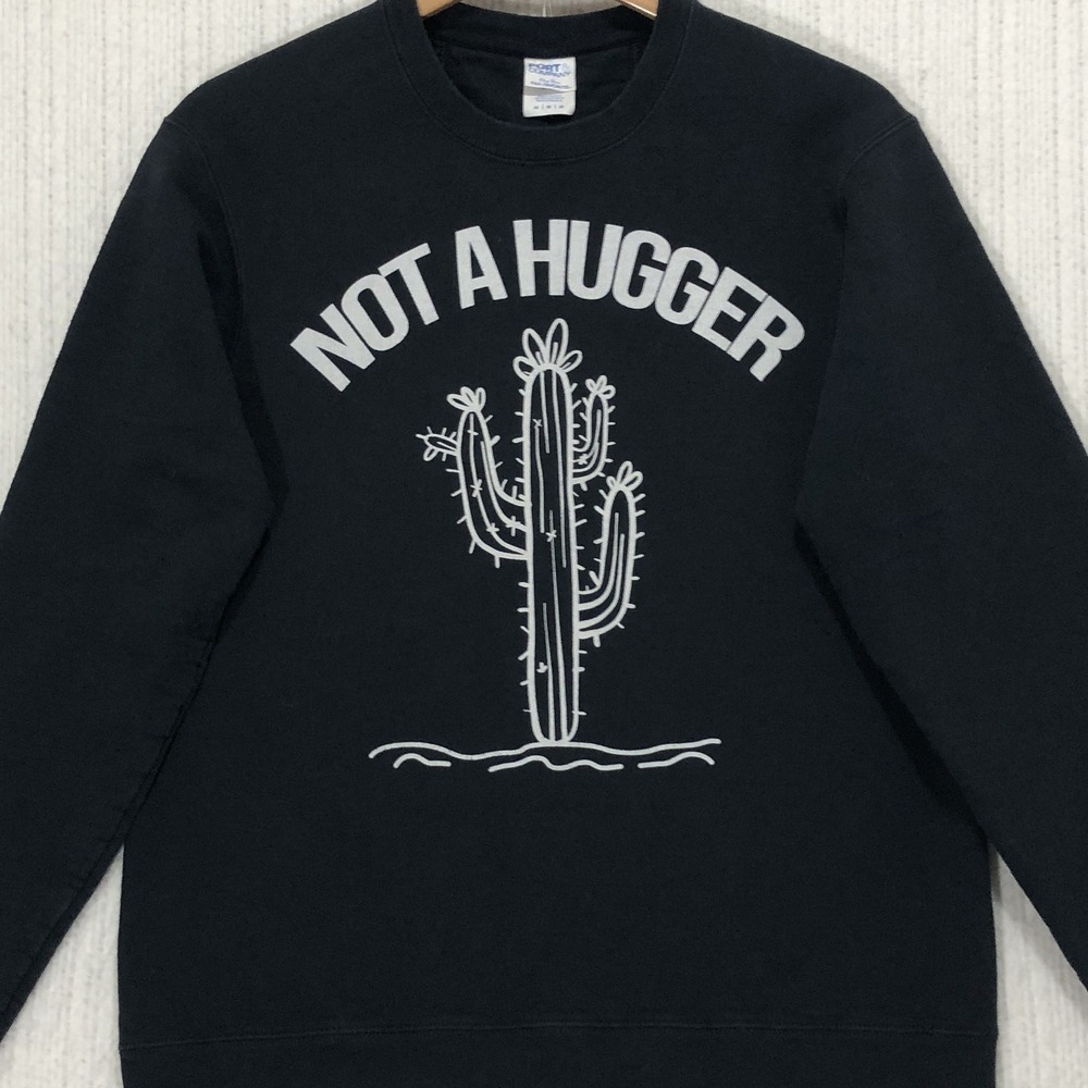 Port & Company Not A Hugger Cactus Graphic Sweatshirt Black Medium PC850